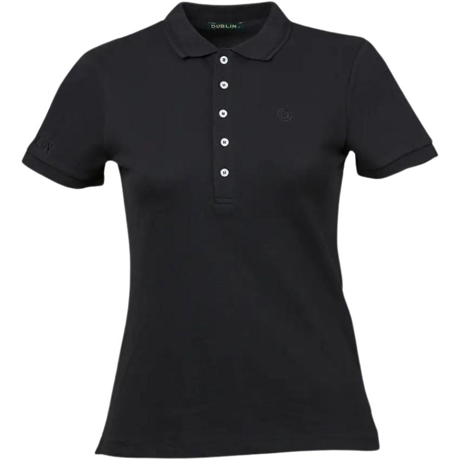 Dublin Damen Lily Mütze Ärmel Polo Shirt 1000385 - Black
